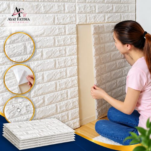3D Waterproof Foam Brick Wallpaper - (2.26 X 2.52 Feet)